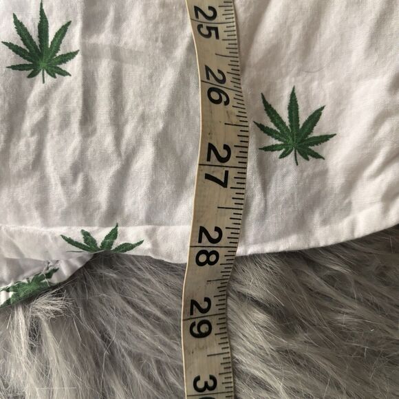 Molokai Surf Shirt Sz XL Cannabis 420 Button Down White Green Marijuana Weed - Picture 10 of 11
